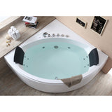 EAGO AM200 5' Modern Double Seat Corner Whirlpool Bath Tub with Fixtures