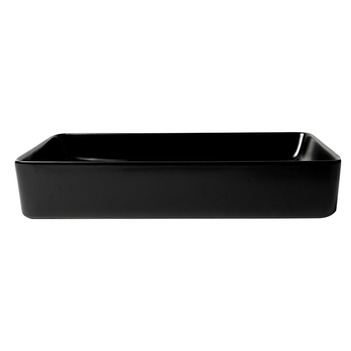 ALFI Brand ABC902-BM Black Matte 24" Modern Rectangular Above-Mount Ceramic Sink