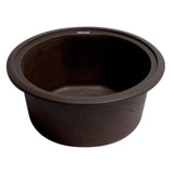ALFI AB1717UM-C Chocolate 17" Undermount Round Granite Comp Kitchen Prep Sink