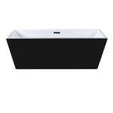 ALFI AB8834 59" Black & White Rectangular Acrylic Free Standing Soaking Bathtub