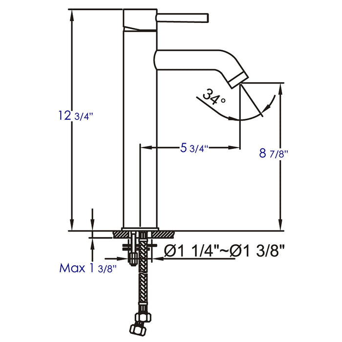 ALFI Brand AB1023-BN Tall Brushed Nickel Single Lever Bathroom Faucet