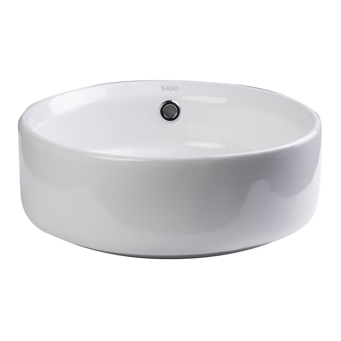 EAGO BA129 16" ROUND CERAMIC ABOVE MOUNT BATHROOM BASIN VESSEL Sink