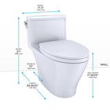 TOTO MS642124CEFG#01 Nexus One-Piece Elongated 1.28 GPF Toilet with SS124 SoftClose Seat, Washlet+ Ready