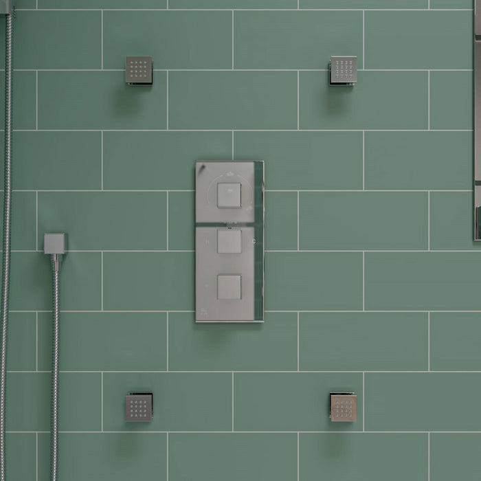 ALFI AB2801-PC Polished Chrome Concealed 3-Way Thermostatic Shower Mixer Square