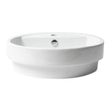 ALFI Brand ABC702 White Modern 19" Round Semi Recessed Ceramic Sink with Faucet Hole