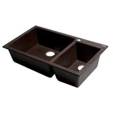 ALFI Brand AB3319DI-C Chocolate 34" 2x Bowl Drop-in Granite Comp Kitchen Sink