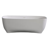 ALFI Brand AB9980 67" White Matte Solid Surface Resin Bathtub