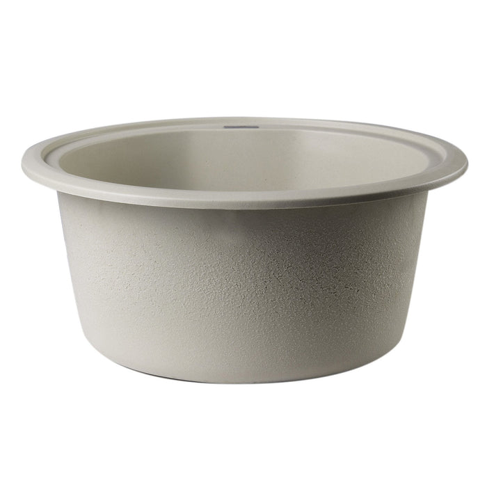 ALFI AB1717DI-B Biscuit 17" Drop-In Round Granite Composite Kitchen Prep Sink