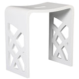 ALFI Brand ABST88 Designer White Matte Solid Surface Resin Bathroom/Shower Stool