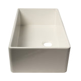 ALFI Brand AB536-W White 36" Smooth Apron Single Bowl Fireclay Farm Sink