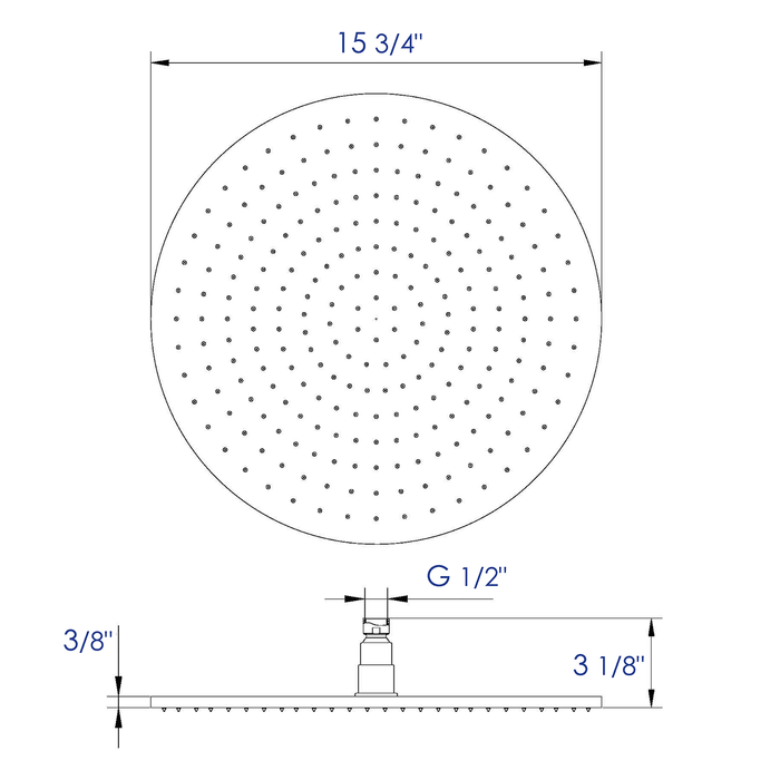 ALFI Brand LED16R-BN Brushed Nickel 16" Round Multi Color LED Rain Shower Head