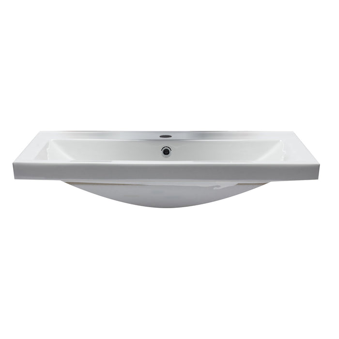EAGO BH001 White Ceramic 32" x 19" Rectangular Drop in Sink