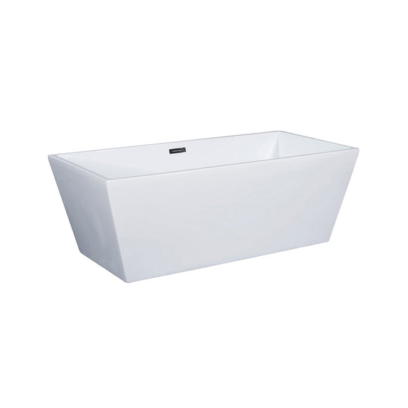 ALFI AB8832 67 inch White Rectangular Acrylic Free Standing Soaking Bathtub