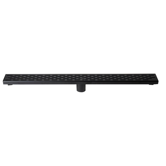 ALFI Brand ABLD32C-BM 32" Black Matte Stainless Steel Linear Shower Drain with Groove Holes