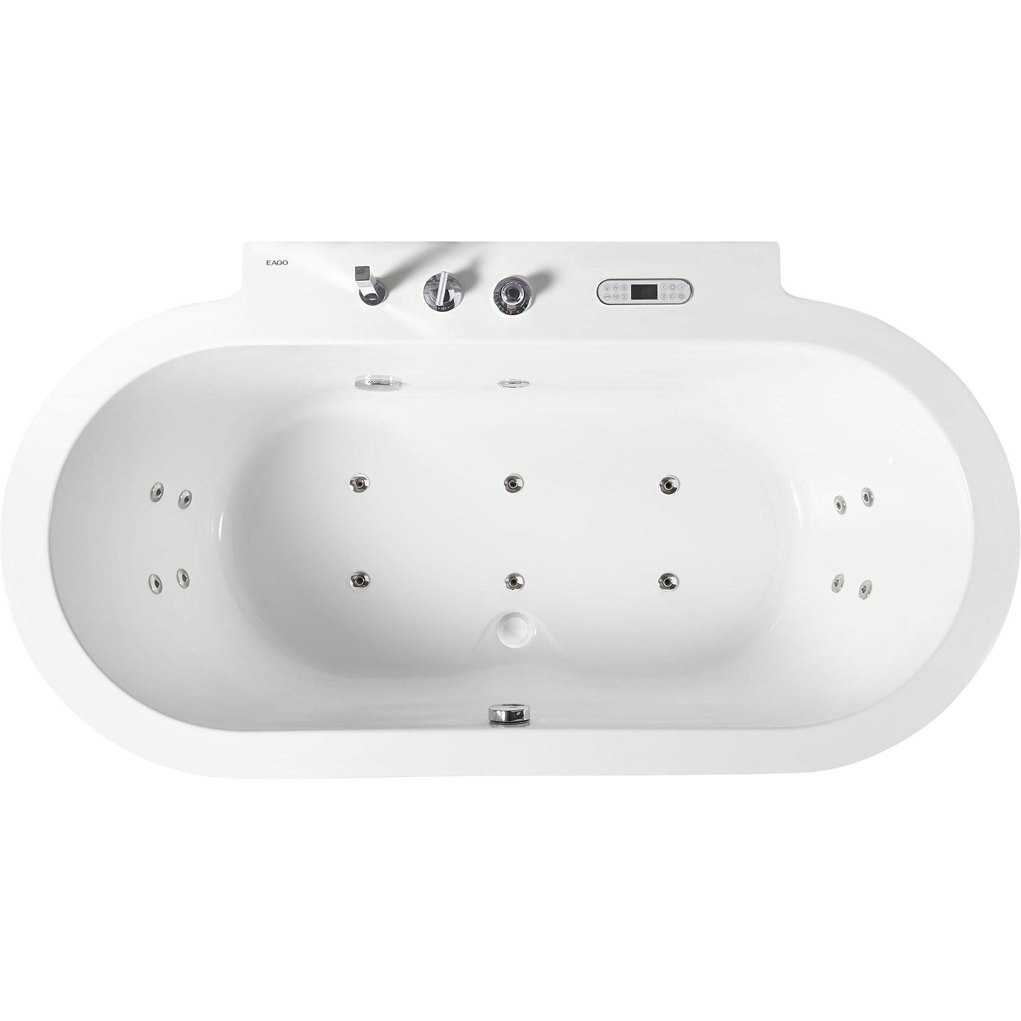 Eago AM189ETL-R 72 Acrylic Whirlpool Bathtub w/ Fixtures, Right Drain - White