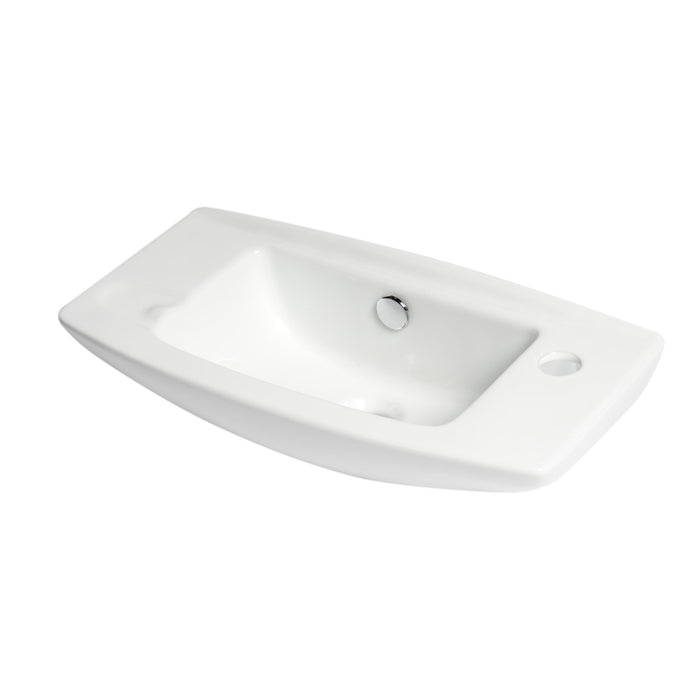 ALFI Brand ABC115 White 20" Small Wall Mounted Ceramic Sink with Faucet Hole