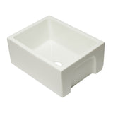 ALFI AB2418HS-B 24 inch Biscuit Smooth / Fluted Single Bowl Fireclay Farm Sink