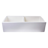 ALFI AB3918DB-B 39" Biscuit Smooth Apron Wall Fireclay Double Bowl Farm Sink