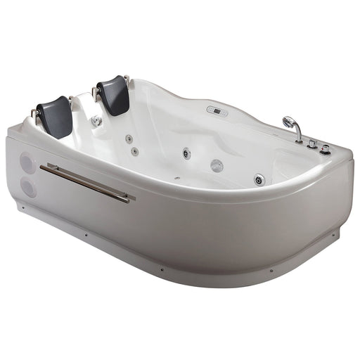 EAGO AM124ETL-R 6 ft Right Corner Acrylic White Whirlpool Bathtub for Two
