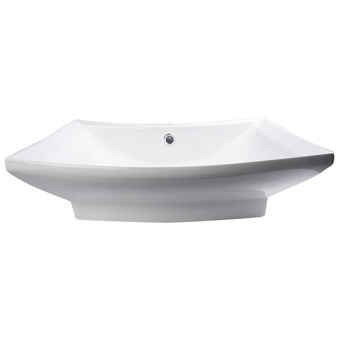 EAGO BA142 28" Rectangular Porcelain Bathroom Vessel Sink with Single Hole