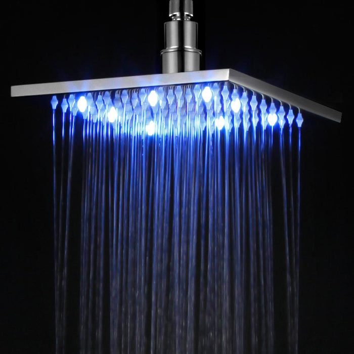 ALFI Brand LED8S-BN Brushed Nickel 8" Square Multi Color LED Rain Shower Head