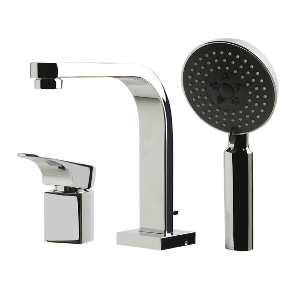 ALFI AB2703-PC Polished Chrome Deck Mounted Tub Filler and Round Shower Head