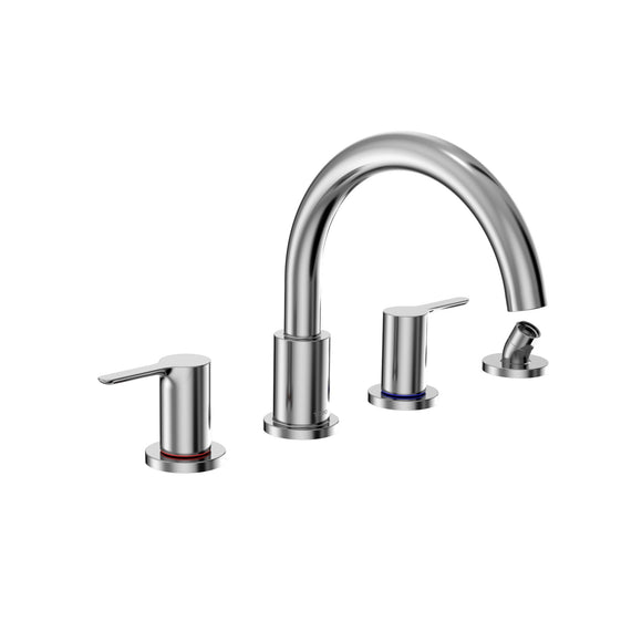 TOTO TBS01202U#CP LB Two-Handle Deck-Mount Roman Tub Filler Trim with Handshower