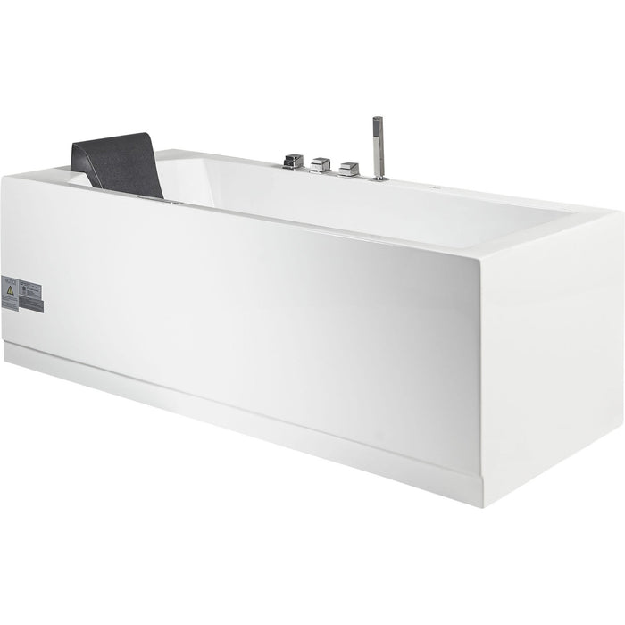 EAGO AM154ETL-R6 6 ft Acrylic White Rectangular Whirlpool Bathtub with Fixtures