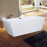 ALFI AB8833 59 inch White Rectangular Acrylic Free Standing Soaking Bathtub