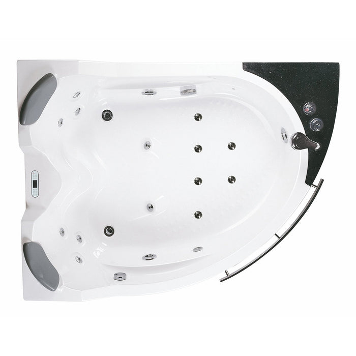 EAGO AM113ETL-R 5.5 ft Right Corner Acrylic White Whirlpool Bathtub for Two