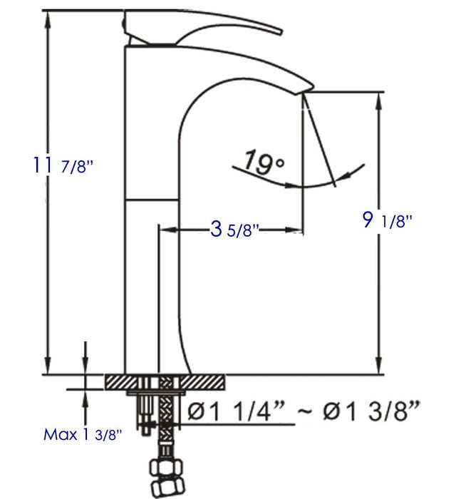 ALFI Brand AB1587-PC Tall Polished Chrome Single Lever Bathroom Faucet