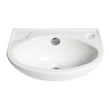 ALFI Brand ABC118 White 14" Small Wall Mounted Ceramic Sink with Faucet Hole