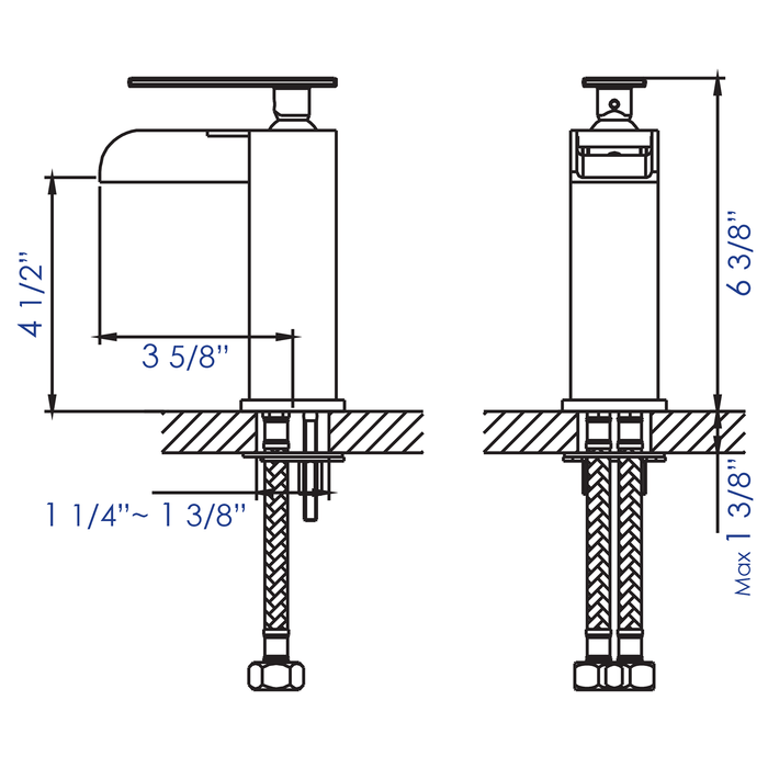 ALFI Brand AB1598-PC Polished Chrome Single Hole Waterfall Bathroom Faucet