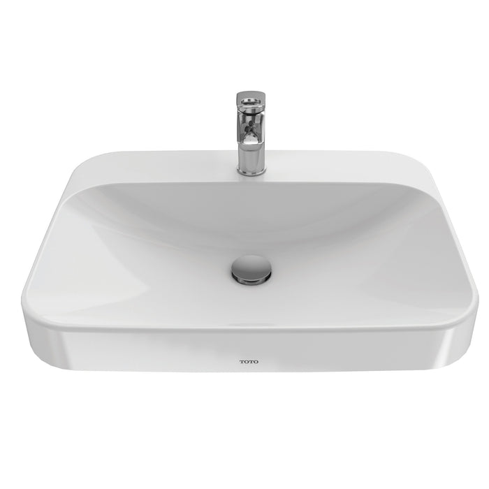 TOTO LT416G#01 Arvina 23" Vessel Bathroom Sink for Single Hole Faucets, Cotton White