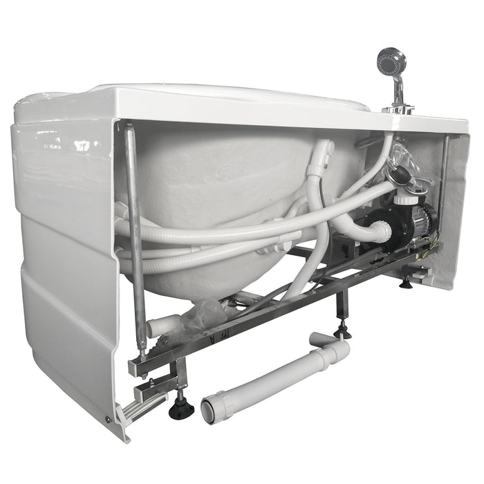 EAGO AM175-L 5'' White Acrylic Corner Whirlpool Bathtub - Drain on Left