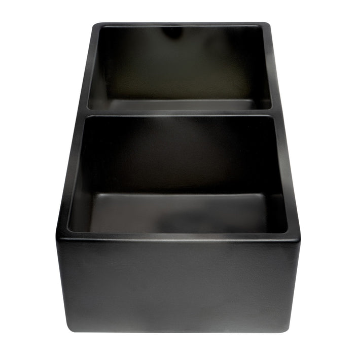 ALFI ABCO3318DB 33" Concrete Reversible Double Bowl Fireclay Farmhouse Kitchen Sink