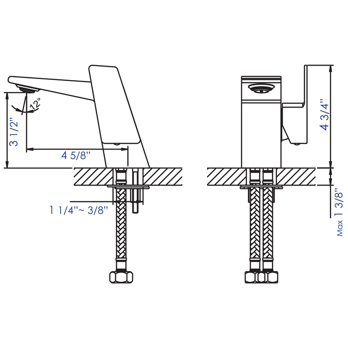 ALFI Brand AB1470-PC Polished Chrome Modern Single Hole Bathroom Faucet