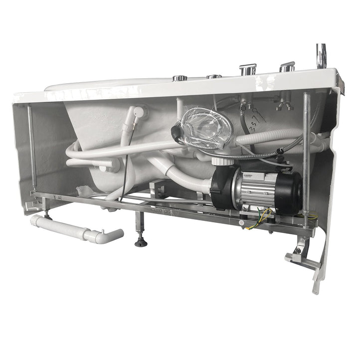EAGO AM175-L 5'' White Acrylic Corner Whirlpool Bathtub - Drain on Left