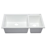 ALFI AB3319DI-W White 34" Double Bowl Drop in Granite Composite Kitchen Sink