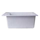 ALFI AB2420DI-W White 24" Drop-In Single Bowl Granite Composite Kitchen Sink