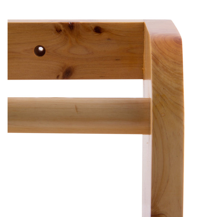 ALFI Brand AB5508 18" Wall Mounted Wooden Shelf & Hooks Bathroom Accessory