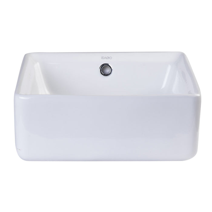 EAGO BA130 15" SQUARE CERAMIC ABOVE MOUNT BATHROOM BASIN VESSEL Sink