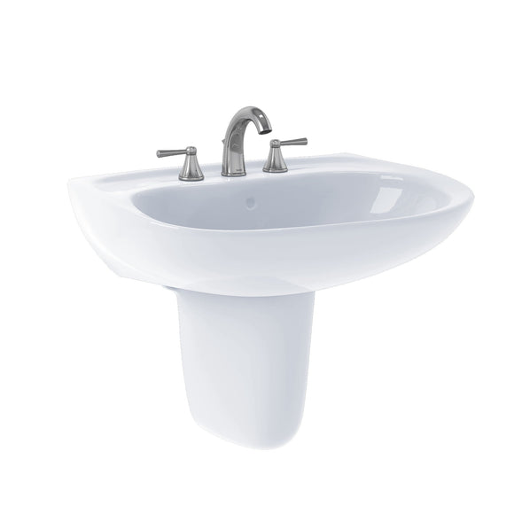 TOTO LHT242.8G#01 Prominence Oval Wall-Mount Bathroom Sink with Shroud for 8" Center Faucets
