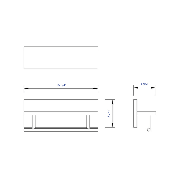 ALFI Brand AB5511 16" Wooden Shelf with Chrome Towel Bar Bathroom Accessory
