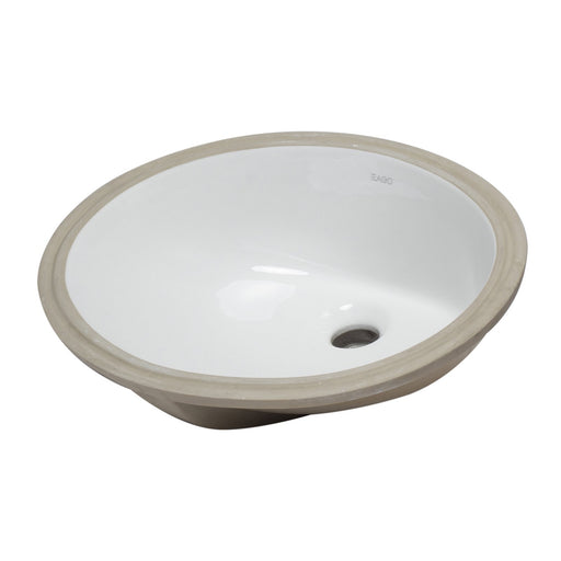 EAGO BC224 White Ceramic 18" x 15" Undermount Oval Bathroom Sink