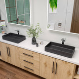 ALFI Brand ABC902-BM Black Matte 24" Modern Rectangular Above-Mount Ceramic Sink