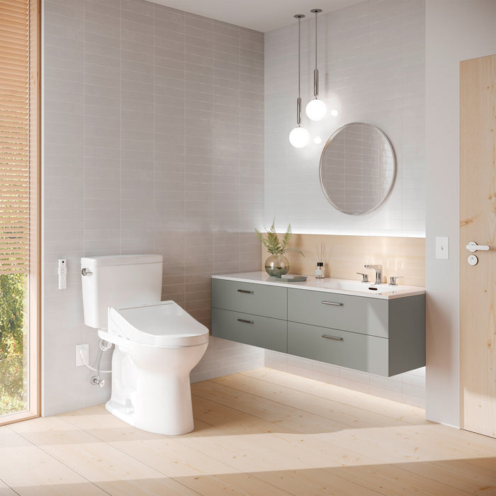 TOTO MW7763084CEG#01 Drake Two-Piece 1.28 GPF Elongated Toilet with C5 Washlet Bidet Seat