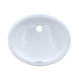 TOTO LT579G#01 Rendezvous Oval Undermount Bathroom Sink with CeFiONtect, Cotton White
