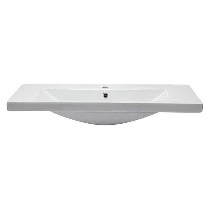 EAGO BH002 White Ceramic 40" x 19" Rectangular Drop in Sink