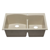 ALFI AB3320DI-B Biscuit 33" Double Bowl Drop in Granite Composite Kitchen Sink